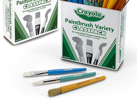 Crayola Paintbrush Variety Classpack Set 36-Piece With 3 Assorted Brushes on Sale