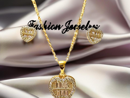 Golden Stainless Steel Jewelry Set Online now