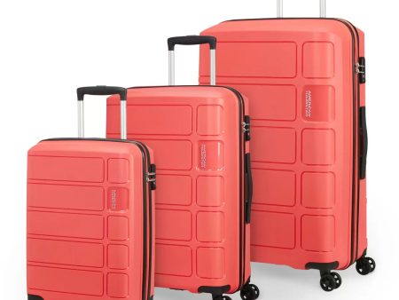 American Tourister Summer Splash 3 Piece Hardside Luggage Set (Coral Pink) Online now