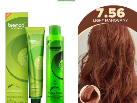 Bremod Performance 7.56 Light Mahogany Hair Color With Oxidizer - 100ml+100g Hot on Sale