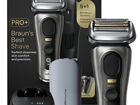 Braun Series 9 Pro+ 9575cc Wet & Dry shaver with 6-in-1 SmartCare center and PowerCase, Noble Metal Hot on Sale