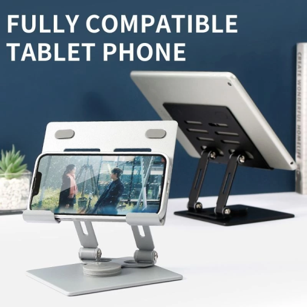 Metal Adjustable Tablet Holder With 360 Rotatable Black - A812 Supply