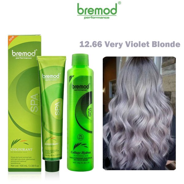 Bremod Performance 12.66 Very Violet Blonde Hair Color With Oxidizer - 100ml+100g For Sale