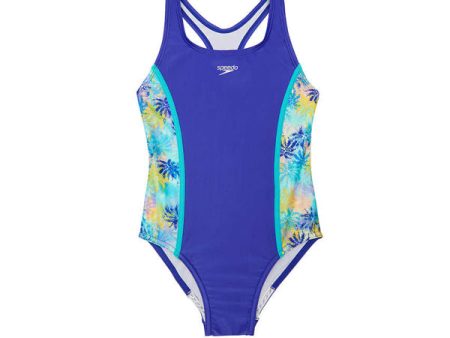 Speedo Girls Swimsuits One-piece set, Blue Hot on Sale