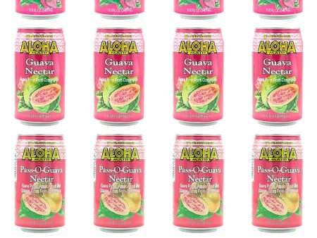 Aloha Maid Drinks, Guava Variety Pack, 3 Flavors, 4 Cans per Flavor, Total 12 Cans For Cheap