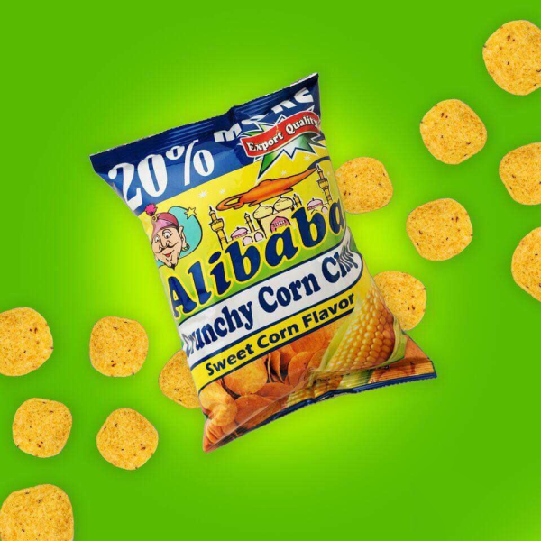 Alibaba Crunchy Corn Chips Sweet Corn Flavor - 120g For Cheap