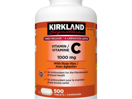 Kirkland Signature Timed Release Vitamin C 1000mg with Rosehips 500 Tablets Online Hot Sale