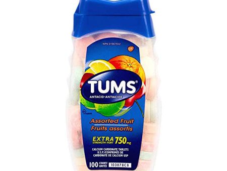 TUMS Antacid Chewable Tablets, Extra Strength, Assorted Fruit, 100 count Online Hot Sale