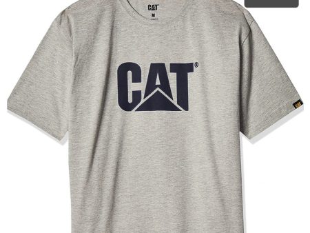 CAT Trademark Logo Men s Cotton Short Sleeve T-Shirt Discount