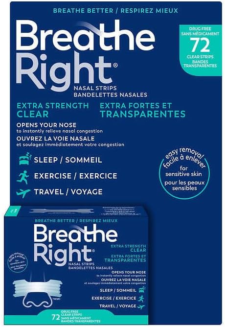 Breathe Right Extra Strength Nasal Strips - 72 Clear Strips Discount