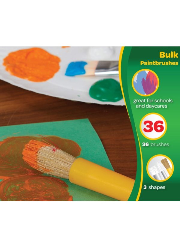 Crayola Paintbrush Variety Classpack Set 36-Piece With 3 Assorted Brushes on Sale