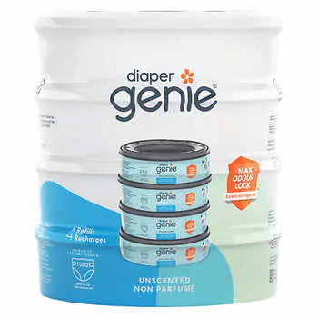 Diaper Genie Diaper Pail Refills, Unscented Pack Of 4 x 270-1080 Count Online Sale