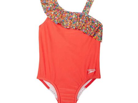 Speedo Girls Swimsuits One-piece set , Red (coral red   bittersweet) For Discount