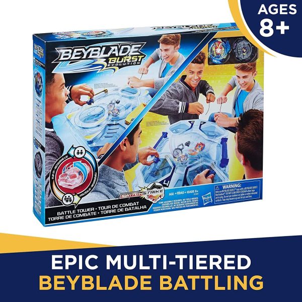 Beyblade Burst Evolution Switchstrike Battle Tower  - Includes 2-Level Beystadium, Battling Tops, & Launchers - Age 8+ Hot on Sale