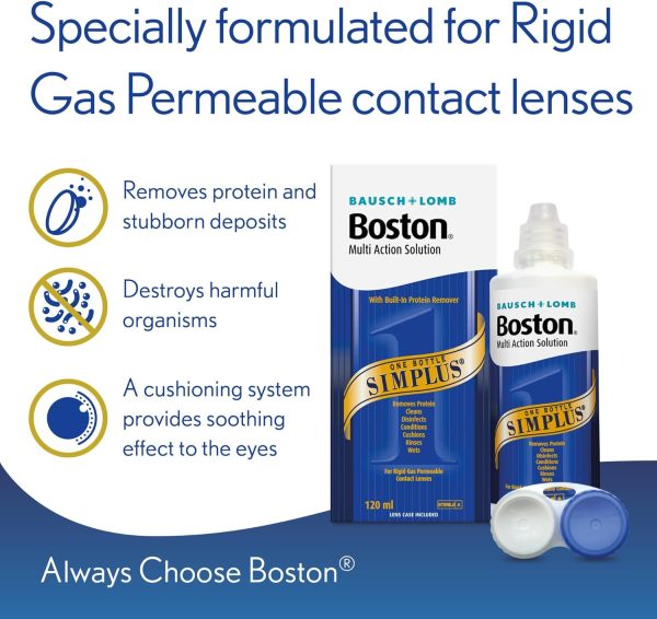 Boston Simplus Multi-Action Solution, 120ml Contact Lens Solution on Sale