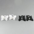 Black & White Color Butterfly Hair Ties - 12 Pcs Fashion