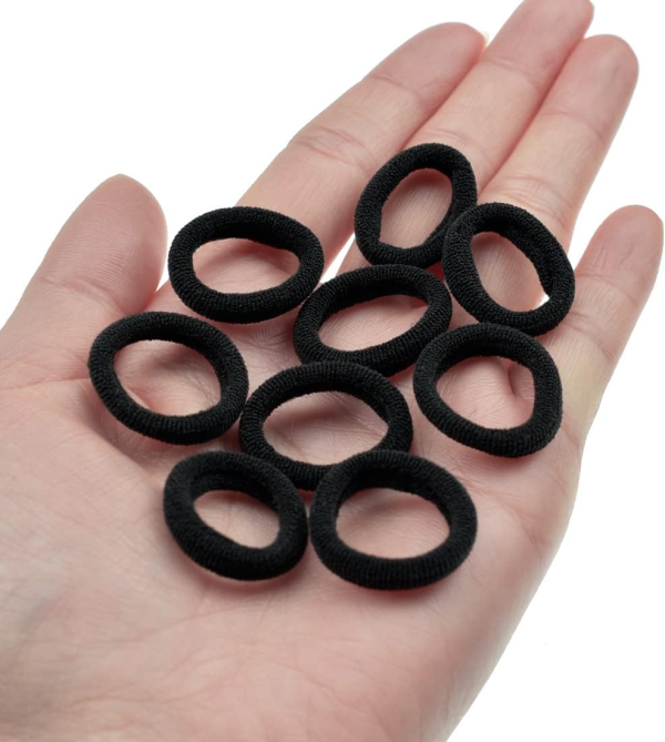 Black Color Tiny Seamless Elastic Hair Bands - 40Pcs Online