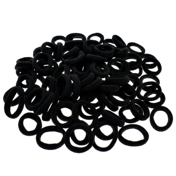 Black Color Tiny Seamless Elastic Hair Bands - 40Pcs Online