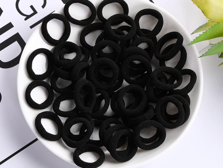 Black Color Tiny Seamless Elastic Hair Bands - 40Pcs Online